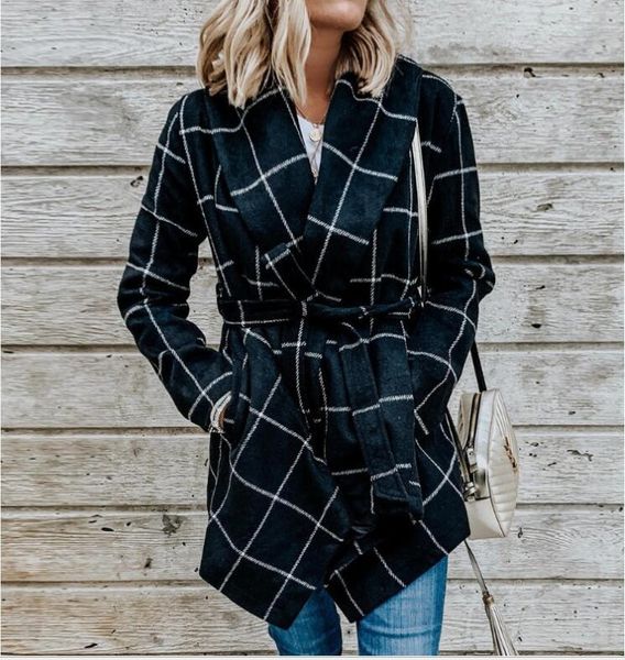 explosion style woolen plaid coat women europe and america wholesale large size woolen coat loose version with laces, Black
explosion style woolen plaid coat women europe and america wholesale large size woolen coat loose version with laces, Black