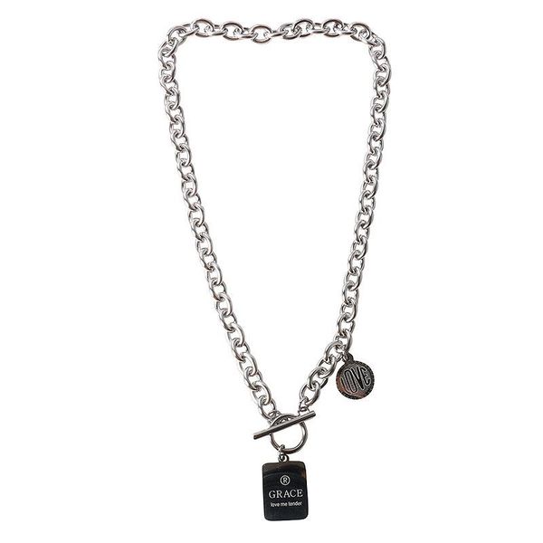 pendant necklaces hip-hop punk thick chain around licensing letter necklace choker clavicle party men and women, Silver
pendant necklaces hip-hop punk thick chain around licensing letter necklace choker clavicle party men and women, Silver