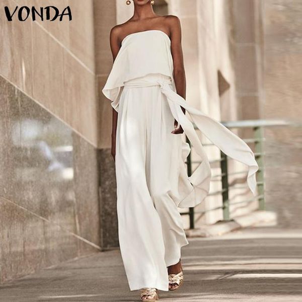 women's jumpsuits & rompers 2021 vonda women summer off the shoulder solid party overalls femme wide leg long playsuits loose pantalone, Black;white
women's jumpsuits & rompers 2021 vonda women summer off the shoulder solid party overalls femme wide leg long playsuits loose pantalone, Black;white