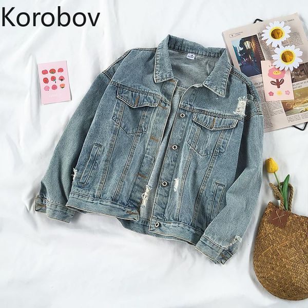 korobov vintage harajuku women denim coats women long sleeve preppy style streetwear jackets ulzzang pockets jean jacket, Black;brown 
korobov vintage harajuku women denim coats women long sleeve preppy style streetwear jackets ulzzang pockets jean jacket, Black;brown