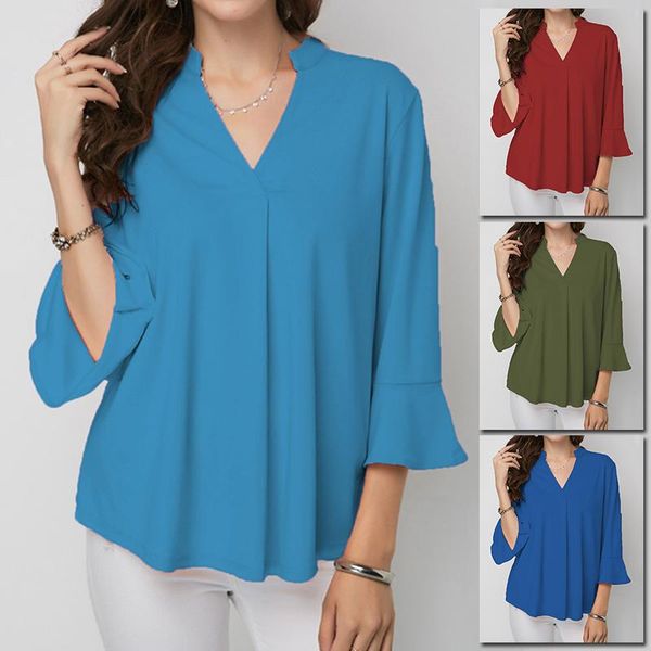 women's blouses & shirts plus size 4xl 5xl shirt blouse female 2021 spring summer v neck half sleeve elegant solid women t fashion tee, White
women's blouses & shirts plus size 4xl 5xl shirt blouse female 2021 spring summer v neck half sleeve elegant solid women t fashion tee, White