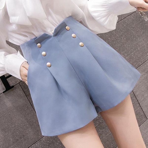 2021 new fashion double breasted high waist shorts women summer casual wide leg shorts female blue/pink/black/apricot, White;black
2021 new fashion double breasted high waist shorts women summer casual wide leg shorts female blue/pink/black/apricot, White;black
