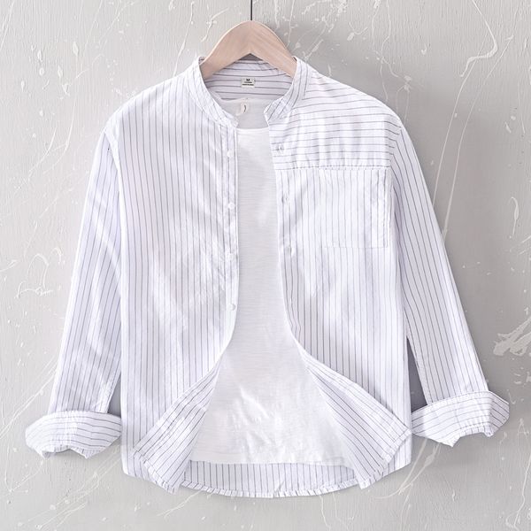 2021 new men's striped long sleeve casual brand cotton for men fashion shirt mens comfortable spring shirts male camisa tnrr, White;black
2021 new men's striped long sleeve casual brand cotton for men fashion shirt mens comfortable spring shirts male camisa tnrr, White;black