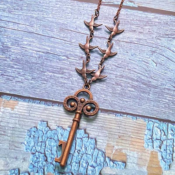pendant necklaces vintage swallow bird big key choker necklace chain fashion gift for women girl wild clavicle jewelry, Silver
pendant necklaces vintage swallow bird big key choker necklace chain fashion gift for women girl wild clavicle jewelry, Silver