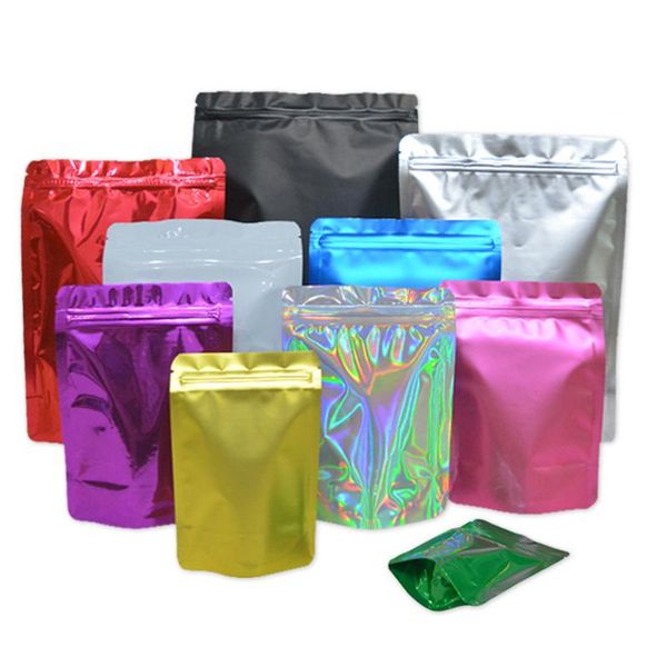 storage bags 100pcs glossy aluminum foil stand up bag tear notch doypack resealable reusable food packaging pouches
storage bags 100pcs glossy aluminum foil stand up bag tear notch doypack resealable reusable food packaging pouches