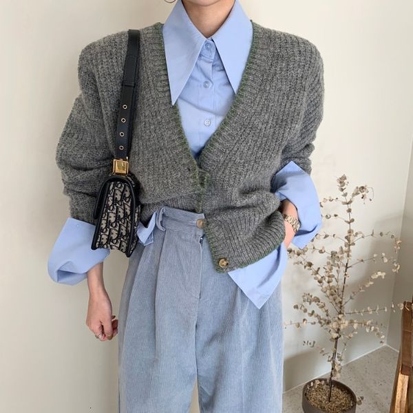 2021 new autumn korean retro solid contrast v-neck all match full sweaters for women 1ndo, Black
2021 new autumn korean retro solid contrast v-neck all match full sweaters for women 1ndo, Black