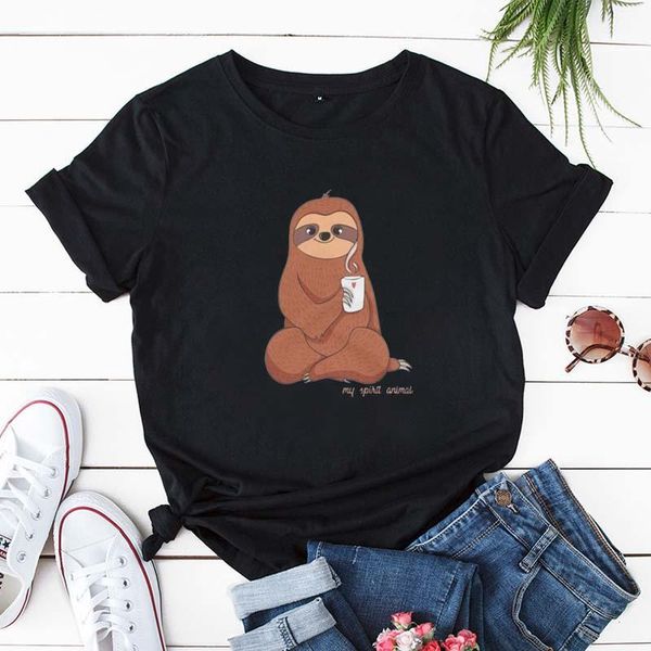women's t-shirt sloth coffee my spirit animal cute harajuku funny printing women cotton short sleeve tee, White
women's t-shirt sloth coffee my spirit animal cute harajuku funny printing women cotton short sleeve tee, White