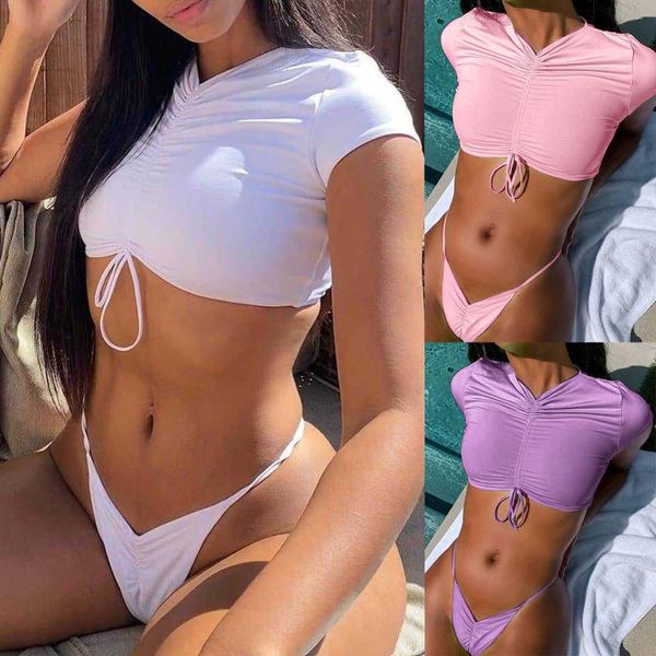 women two-piece solid color tether swimsuit fashion bikini set ladies casual summer push-up swimwear beachwear bathing suit
women two-piece solid color tether swimsuit fashion bikini set ladies casual summer push-up swimwear beachwear bathing suit