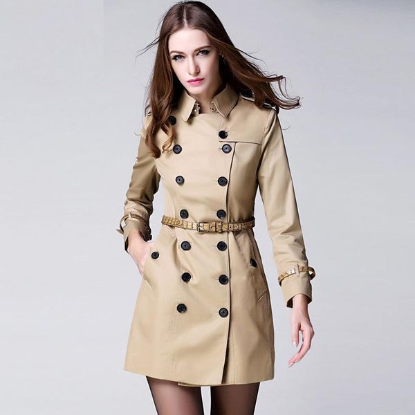 women's trench coats star same leather belt classic tools long khaki windswear women s coat factory direct sales, Tan;black
women's trench coats star same leather belt classic tools long khaki windswear women s coat factory direct sales, Tan;black