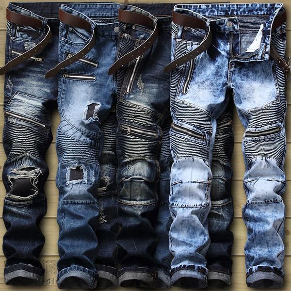 men's jeans drop fashion biker distressed stretch ripped hip hop slim fit holes punk denim cotton pants, Blue
men's jeans drop fashion biker distressed stretch ripped hip hop slim fit holes punk denim cotton pants, Blue