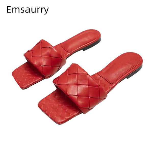 slippers genuine leather plaited one-strap women open toe square flat mules summer outwear shoes woman zapatos mujer, Black
slippers genuine leather plaited one-strap women open toe square flat mules summer outwear shoes woman zapatos mujer, Black