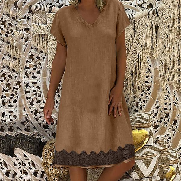 women's swimwear fashion plus size women casual summer dress boho loose patchwork short sleeve ladies v-neck simple beach, White;black
women's swimwear fashion plus size women casual summer dress boho loose patchwork short sleeve ladies v-neck simple beach, White;black