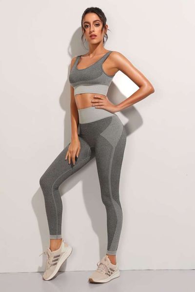 new fast drying vest knitted seamless high elastic yoga hip lifting exercise running fitness suit, Gray
new fast drying vest knitted seamless high elastic yoga hip lifting exercise running fitness suit, Gray
