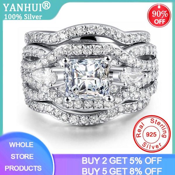 cluster rings yanhuhi 100% original 925 solid silver wedding engagement ring sets for women bridal fashion cubic zirconia finger fine jewelr, Golden;silver
cluster rings yanhuhi 100% original 925 solid silver wedding engagement ring sets for women bridal fashion cubic zirconia finger fine jewelr, Golden;silver