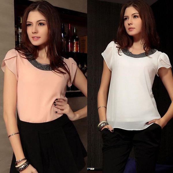 women's blouses & shirts fashion eu model summer women&lady big size chiffon casual vintage loose blouses/beading neck,pullover w00213, White
women's blouses & shirts fashion eu model summer women&lady big size chiffon casual vintage loose blouses/beading neck,pullover w00213, White