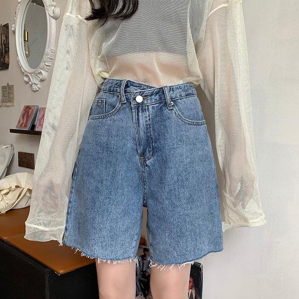 women's jeans loose denim short pants fashion lady cotton frayed hem boy friend big size high waist, Blue
women's jeans loose denim short pants fashion lady cotton frayed hem boy friend big size high waist, Blue