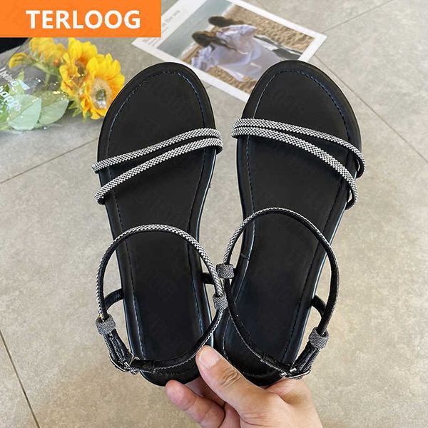 2021 new summer women flats shoes fashion crystal dress designer sandals casual slippers outdoor beach flip flops slides mujer y0721, Black
2021 new summer women flats shoes fashion crystal dress designer sandals casual slippers outdoor beach flip flops slides mujer y0721, Black