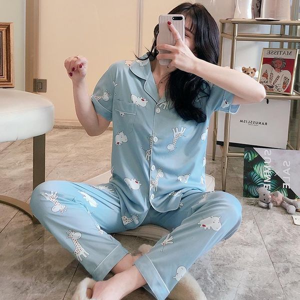 new sale women lovely wear leisure 2020 summer short sleeved women pajamas set long pant pyjamas sets cotton leisure sleepwear, Black;red
new sale women lovely wear leisure 2020 summer short sleeved women pajamas set long pant pyjamas sets cotton leisure sleepwear, Black;red