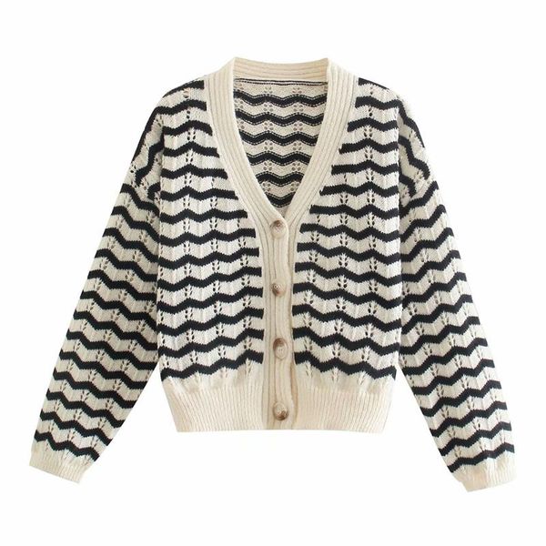 women's knits & tees diyig woman 2021 spring and autumn korean style loose corrugated hollow knitted cardigan coat, White
women's knits & tees diyig woman 2021 spring and autumn korean style loose corrugated hollow knitted cardigan coat, White