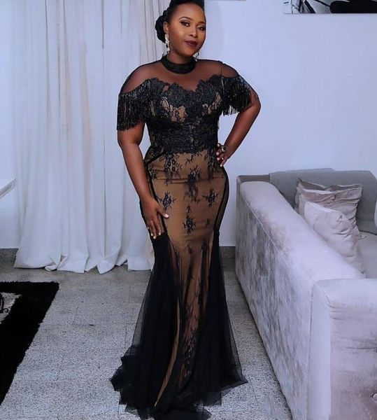 black women mermaid evening dresses high neck illusion bodice lace tassel long formal prom party gowns vestidos de noche africa, Black;red
black women mermaid evening dresses high neck illusion bodice lace tassel long formal prom party gowns vestidos de noche africa, Black;red