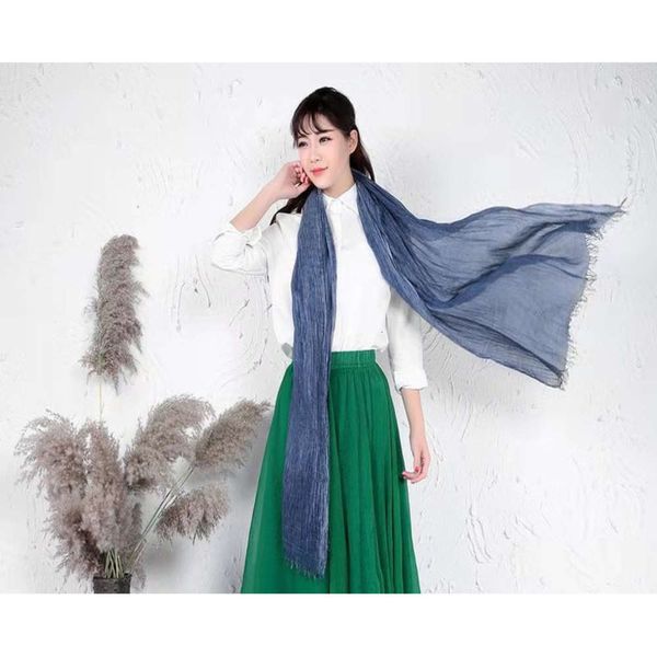 spring autumn literature art fashion forest lady silk south korea cotton and hemp pleated monochrome elegant scarf, Blue;gray
spring autumn literature art fashion forest lady silk south korea cotton and hemp pleated monochrome elegant scarf, Blue;gray