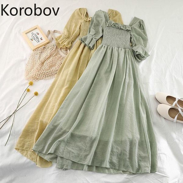 party dresses korobov women flare sleeve ruffles square collar chiffon dress mesh pullover elastic slim high waist voile vestidos 78484, White;black
party dresses korobov women flare sleeve ruffles square collar chiffon dress mesh pullover elastic slim high waist voile vestidos 78484, White;black