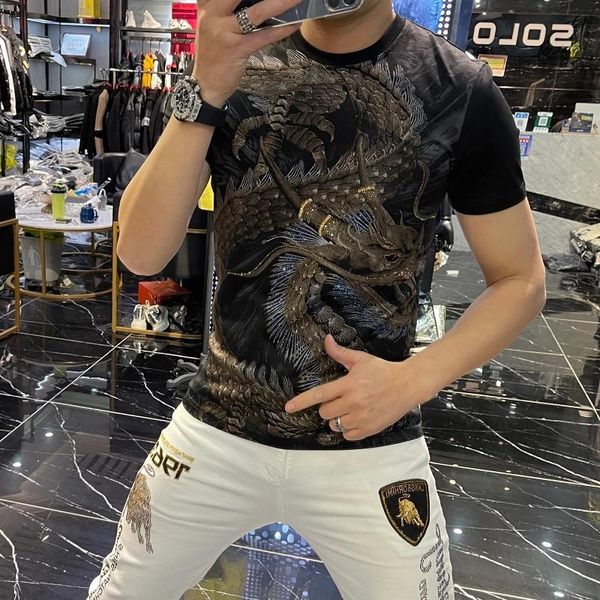 men's t-shirts summer t-shirt pattern slim and simple design luxury craft brand short-sleevedchinese dragon shiny diamond, White;black
men's t-shirts summer t-shirt pattern slim and simple design luxury craft brand short-sleevedchinese dragon shiny diamond, White;black