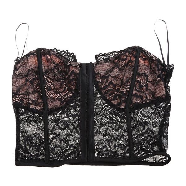 women's tanks & camis womens see-through floral lace corset crop strapless hook front overbust lingerie bustier open back solid col, White
women's tanks & camis womens see-through floral lace corset crop strapless hook front overbust lingerie bustier open back solid col, White