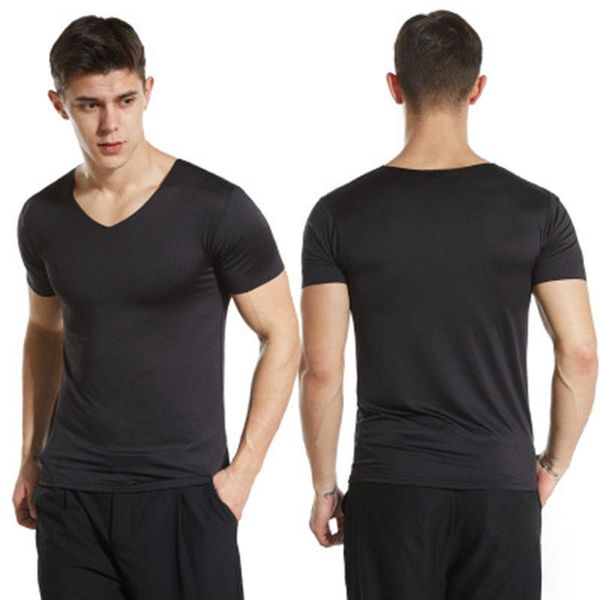 men's t-shirts summer mens casual v neck t shirt ice silk seamless slim fit shirts solid short sleeve male breathable plus size, White;black
men's t-shirts summer mens casual v neck t shirt ice silk seamless slim fit shirts solid short sleeve male breathable plus size, White;black
