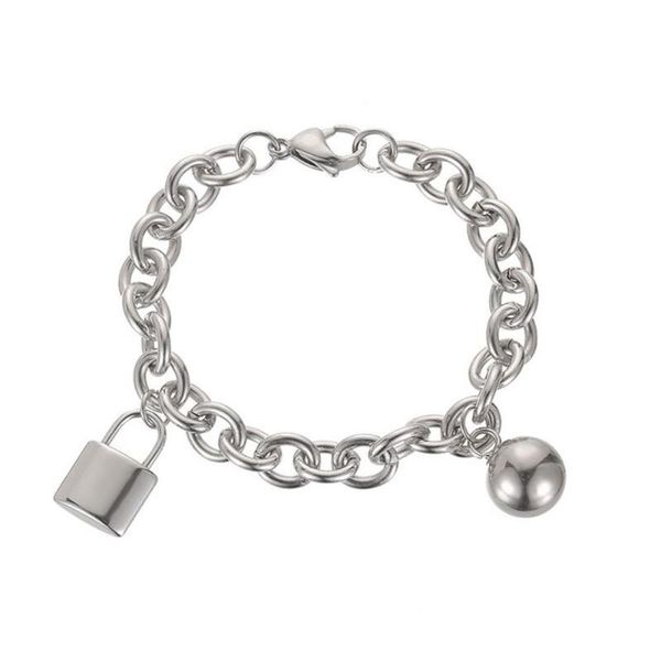 charm bracelets fashion lock pendant bracelet personality titanium steel thick chain for trendy men women, Golden;silver
charm bracelets fashion lock pendant bracelet personality titanium steel thick chain for trendy men women, Golden;silver