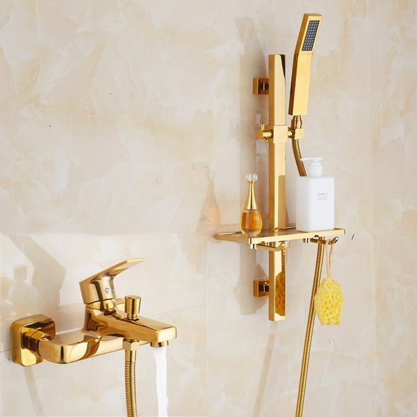 dofaso wall mounted bathroom shower set gold bath shower faucet bathtub faucet with hand handle and cold water mixer
dofaso wall mounted bathroom shower set gold bath shower faucet bathtub faucet with hand handle and cold water mixer