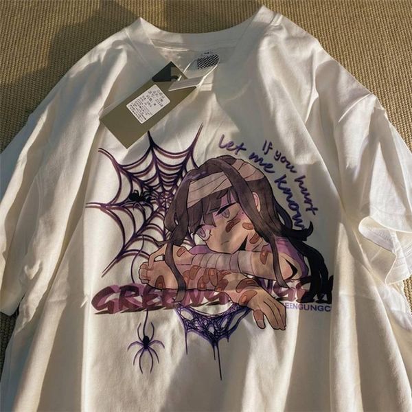 women's t-shirt cgc 2021 summer anime woman t-shirts casual kawaii cartoon printing oversized vintage loose short sleeve female tee, White
women's t-shirt cgc 2021 summer anime woman t-shirts casual kawaii cartoon printing oversized vintage loose short sleeve female tee, White