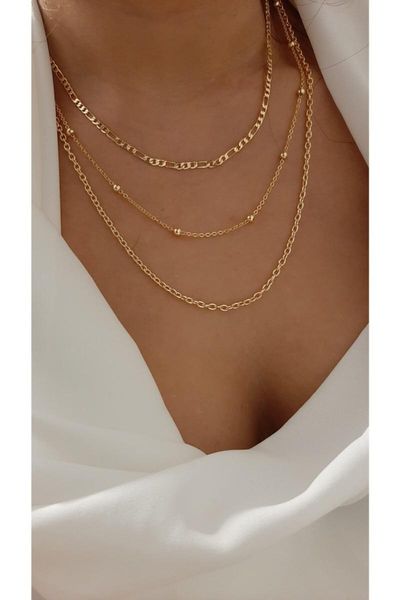 earrings & necklace women's fashion jewelry gold / elegant triple chain combin, Silver
earrings & necklace women's fashion jewelry gold / elegant triple chain combin, Silver