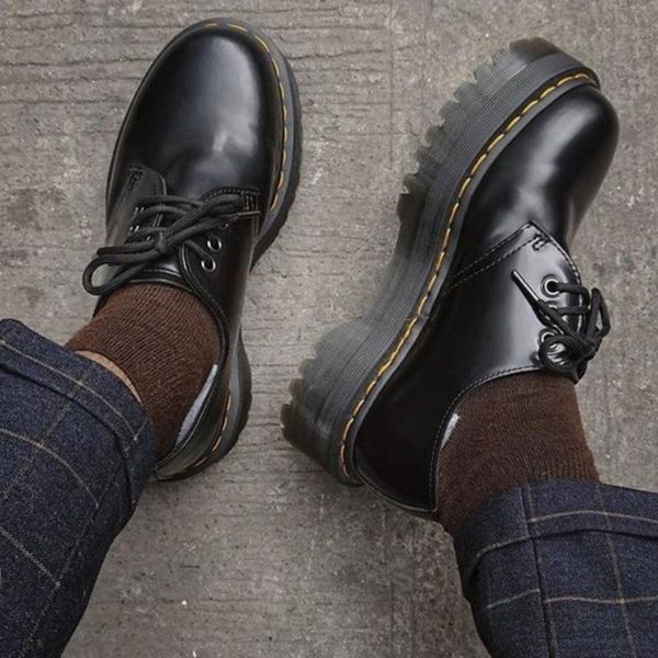 dress shoes cross-border trifle bottom single women's fashion platform small leather european and american casual low, Black
dress shoes cross-border trifle bottom single women's fashion platform small leather european and american casual low, Black