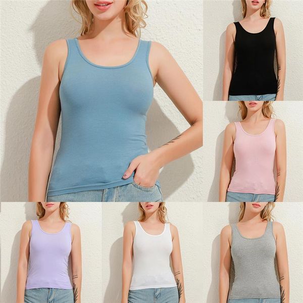 women's tanks & camis 2021 summer women vest sleeveless round neck solid color all matching fashion casual, White
women's tanks & camis 2021 summer women vest sleeveless round neck solid color all matching fashion casual, White