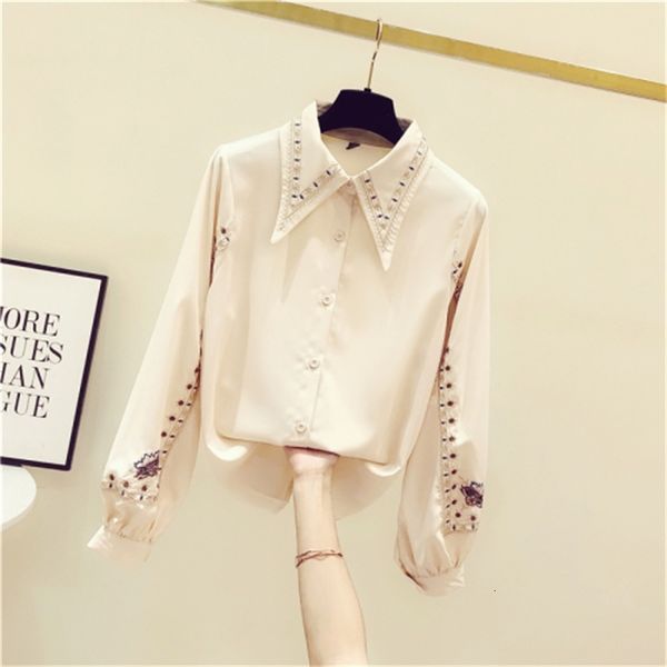 female embroidery shirt new sleeve long white temperament lady 2021 blouse spring oxxt, Black
female embroidery shirt new sleeve long white temperament lady 2021 blouse spring oxxt, Black