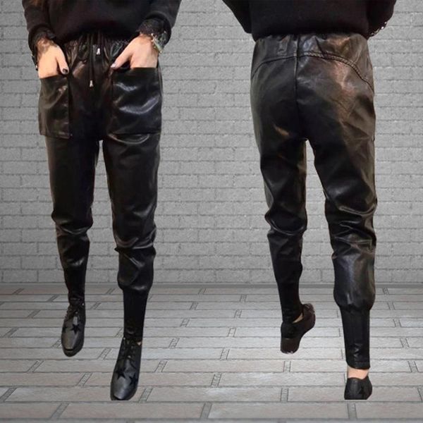women's pants & capris spring and autumn slim micro-elastic leather female pu harem feet loose, Black;white
women's pants & capris spring and autumn slim micro-elastic leather female pu harem feet loose, Black;white