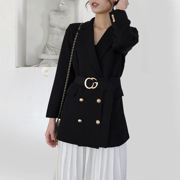 women's suits & blazers suit coat autumn fashion 2021 designer's double breasted metal lion button, White;black
women's suits & blazers suit coat autumn fashion 2021 designer's double breasted metal lion button, White;black