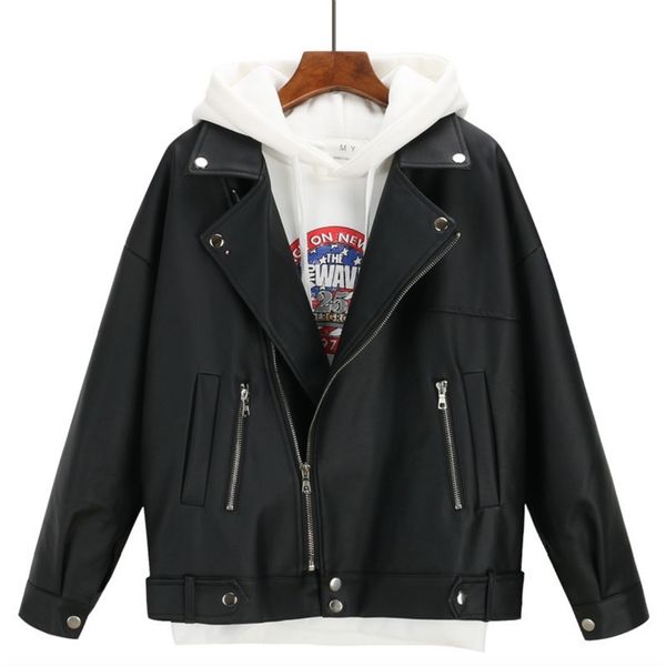 small leather jacket women short europea america spring fashion locomotive plus size slim korea loose lr1037 210531, Black;brown
small leather jacket women short europea america spring fashion locomotive plus size slim korea loose lr1037 210531, Black;brown