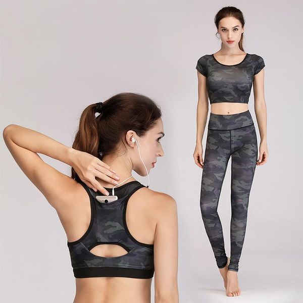 men's tracksuits women's yoga set high elastic sportswear camouflage sports bra t-shirt leggings suits gym fitness clothing tracks, Gray
men's tracksuits women's yoga set high elastic sportswear camouflage sports bra t-shirt leggings suits gym fitness clothing tracks, Gray