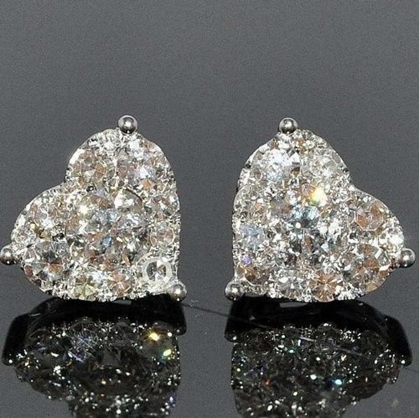 hoop & huggie female luxury dazzling women's fashion crystal heart earring ear studs jewelry gift white zircon stone earrings for women, Golden;silver
hoop & huggie female luxury dazzling women's fashion crystal heart earring ear studs jewelry gift white zircon stone earrings for women, Golden;silver