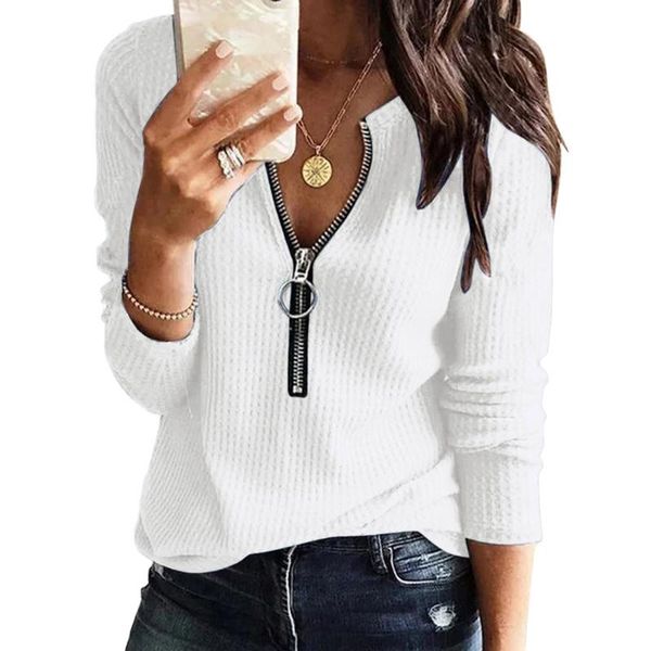 women's blouses & shirts female casual shirt blouse sweatshirt womens fashion solid v neck daily holiday vestidos mujer, White
women's blouses & shirts female casual shirt blouse sweatshirt womens fashion solid v neck daily holiday vestidos mujer, White