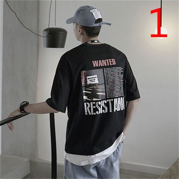2021 new men's short-sleeved slim korean version of the personality trend thin section t-shirt summer wzms, White;black
2021 new men's short-sleeved slim korean version of the personality trend thin section t-shirt summer wzms, White;black