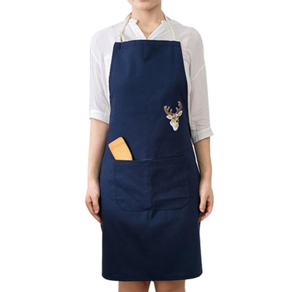 1pc apron cotton and linen kitchen workplace restaurant aprons overall for women men (dark blue embroidered elk pattern strap ra
1pc apron cotton and linen kitchen workplace restaurant aprons overall for women men (dark blue embroidered elk pattern strap ra