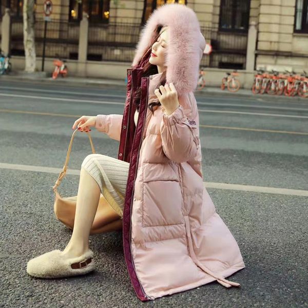 2021 new winter women loose big real fur collar hooded long coat 90% white duck down parka warm snow thickness outwear, Black
2021 new winter women loose big real fur collar hooded long coat 90% white duck down parka warm snow thickness outwear, Black