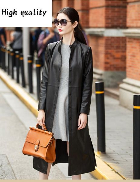 women's leather & faux geunine women jacket real sheepskin coat female fashion spring autumn long trench ladies outerwear, Black
women's leather & faux geunine women jacket real sheepskin coat female fashion spring autumn long trench ladies outerwear, Black