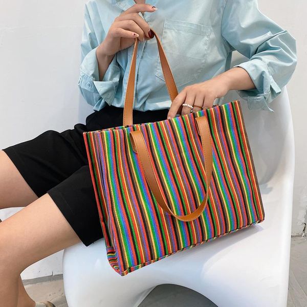 evening bags retro casual women's tote shoulder bag simple large-capacity shopping zipper stripe handbags for women 2021 luxury designe
evening bags retro casual women's tote shoulder bag simple large-capacity shopping zipper stripe handbags for women 2021 luxury designe