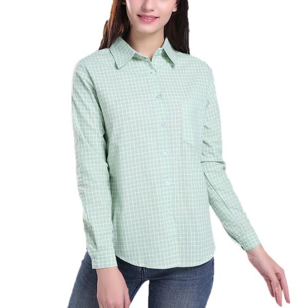 women's blouses & shirts singwing women plaid cotton long sleeve spring formal turn down collar lady's office, White
women's blouses & shirts singwing women plaid cotton long sleeve spring formal turn down collar lady's office, White