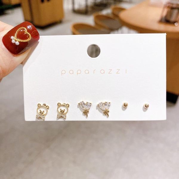 hoop & huggie style earrings small fresh ins wind cute bear set silver needle zircon, Golden;silver
hoop & huggie style earrings small fresh ins wind cute bear set silver needle zircon, Golden;silver