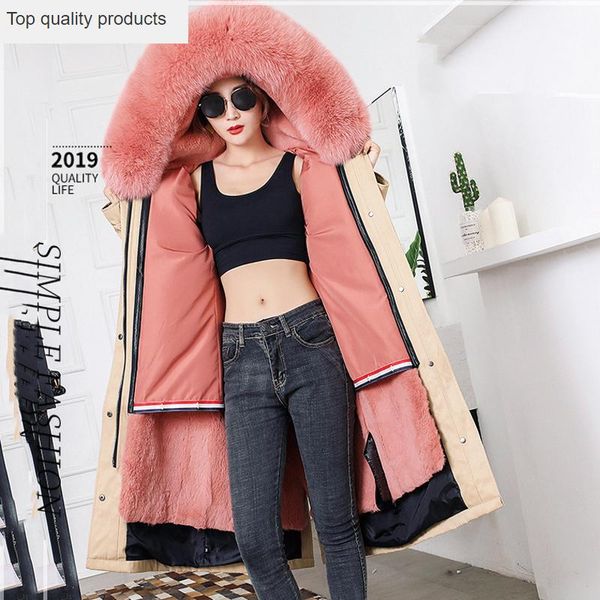 women's fur & faux 2021 women large natural collar hooded long coat detachable rex liner parkas outwear warm winter real, Black
women's fur & faux 2021 women large natural collar hooded long coat detachable rex liner parkas outwear warm winter real, Black